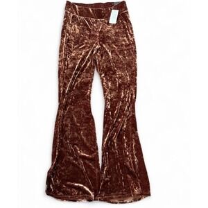 Torrid Brown Crushed Velvet Flare Pants, Women's Size 0X